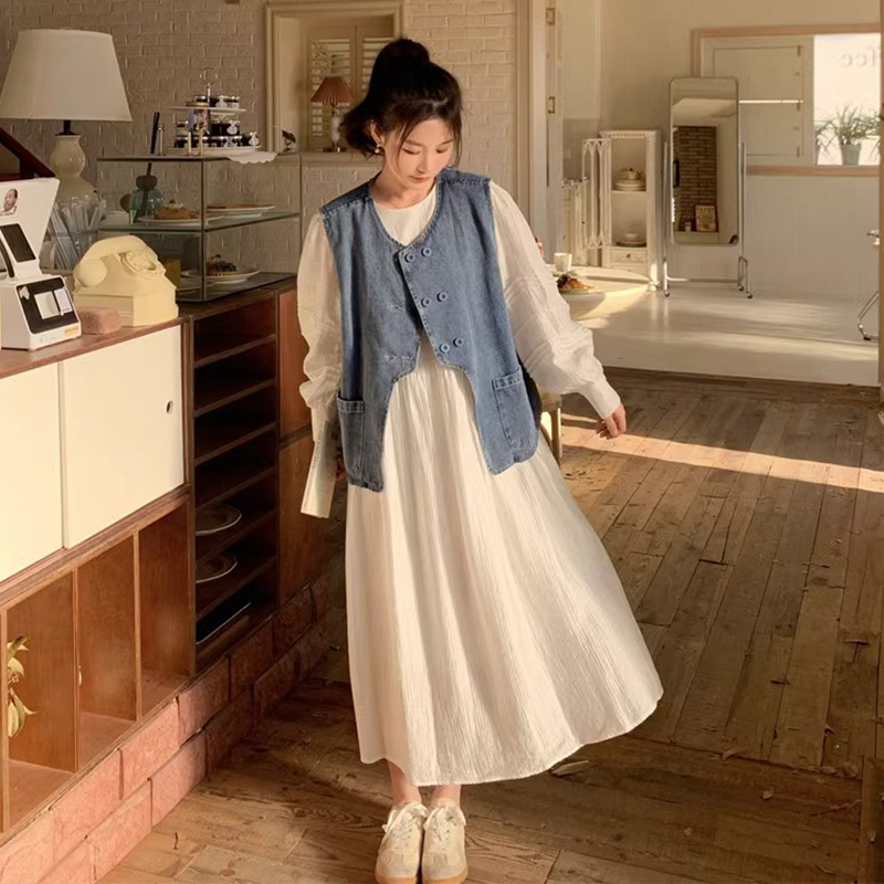 孕婦裝秋裝時尚長袖連衣裙子女裝2023新款秋季小個子時尚套裝長裙
