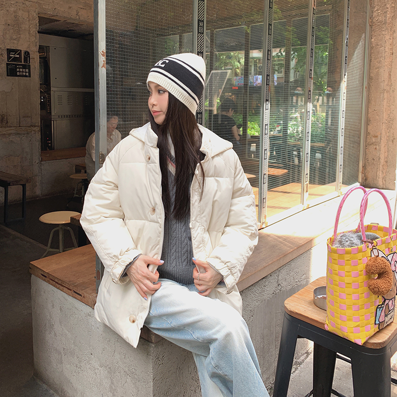 實拍~棉服oversize女羽絨服冬季加厚寬鬆溫柔學生保暖麵包服
