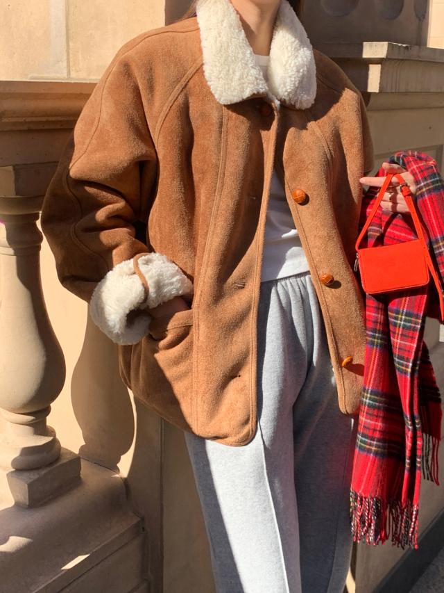 Korean chic autumn and winter retro all-match fur all-in-one thickened warm short coat for women
