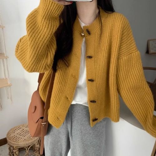 Fashionable and versatile super designed sweater jacket for women Korean style loose outer wear versatile knitted cardigan short top