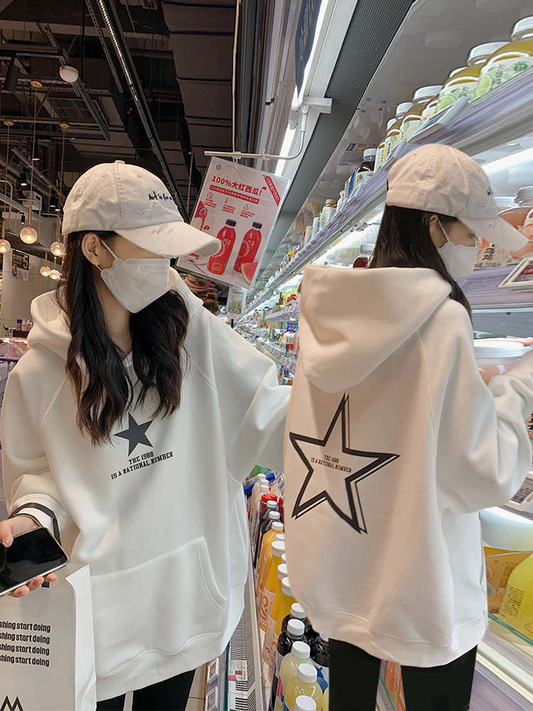 華棉複合牛奶絲320克銀狐絨420克圓領連帽雙帽寬鬆衛衣