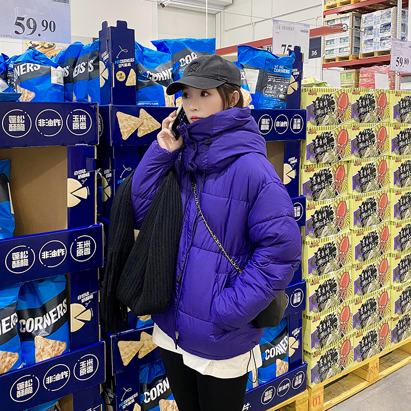 實拍棉服女外套韓版短款麵包服小個子大碼港風寬鬆羽絨服學生胖MM