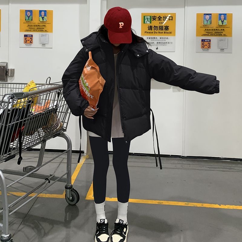 棉服#女棉服冬季2023新款韓版加厚麵包服小個子棉衣寬鬆棉襖外套