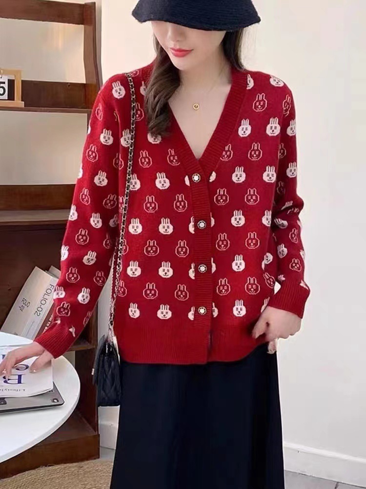 秋202冬3年新款獨特别致毛衣針織開衫外套女上衣洋氣減齡春秋