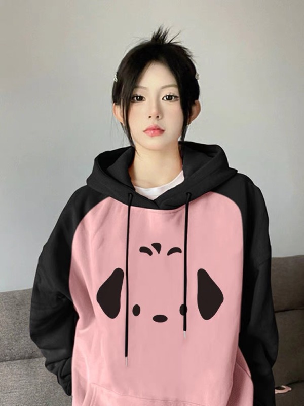 版型真的很贊！連帽插肩加絨衛衣女2023新款休閒寬鬆慵懶小眾外套