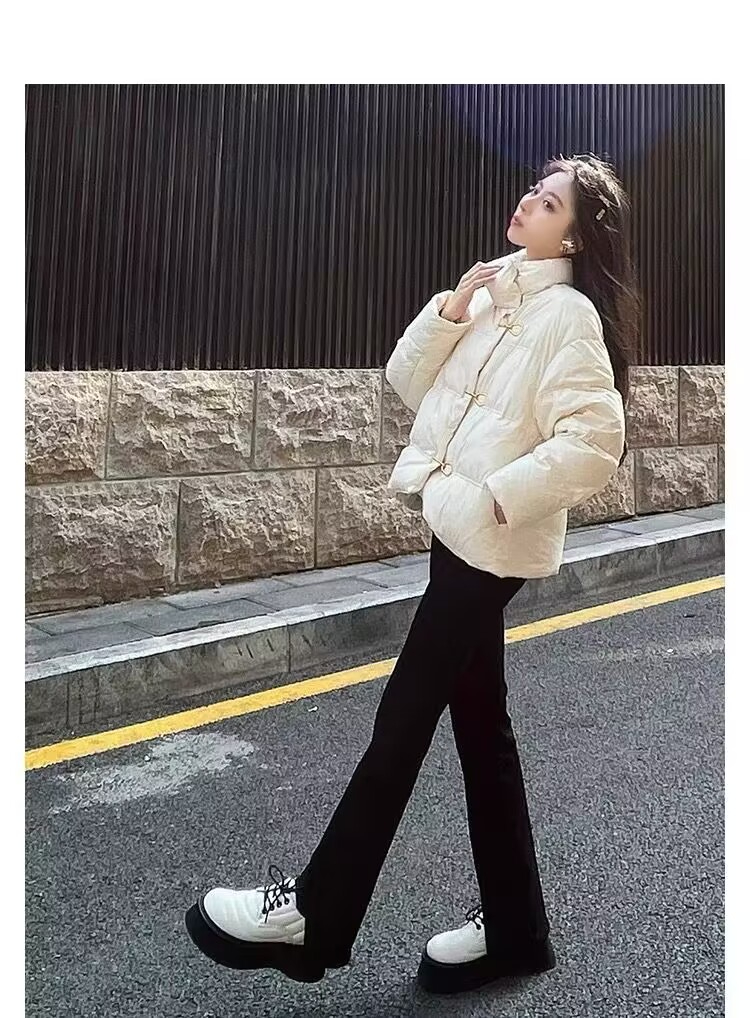 白鴨絨羽絨棉服女2023冬季新款時尚高檔加厚保暖棉衣外套百搭洋氣