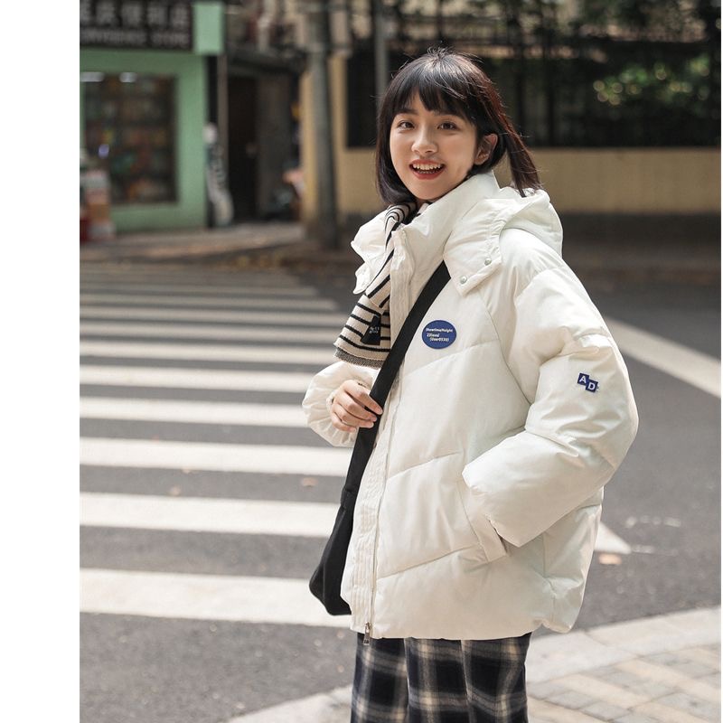 棉服#連帽棉衣棉服外套女冬2023新款學生小個子oversize加厚棉襖