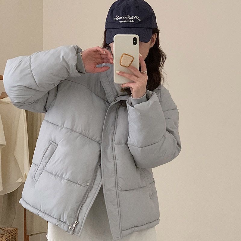 棉服#棉衣女小個子2023羽絨棉服韓版寬鬆麵包服加厚立領小棉襖ins