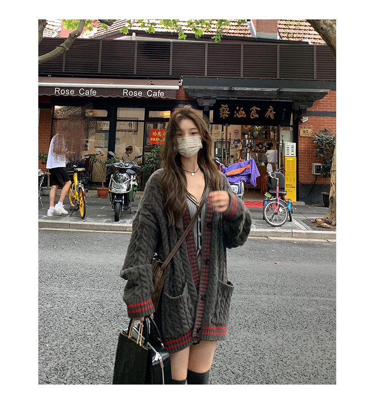 麻花毛衣開衫外套女中長款秋季新品通勤百搭上衣