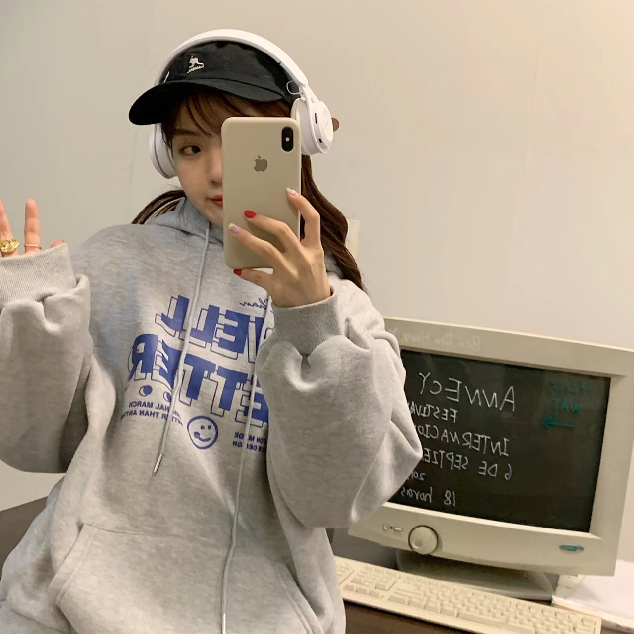 2023#新款大衛衣連帽秋冬款衛衣女加絨