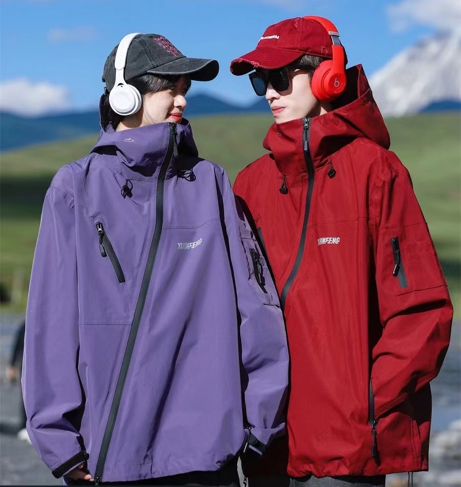 官圖 原版質量衝鋒衣春秋季情侶戶外防曬登山服高級感夾克外套