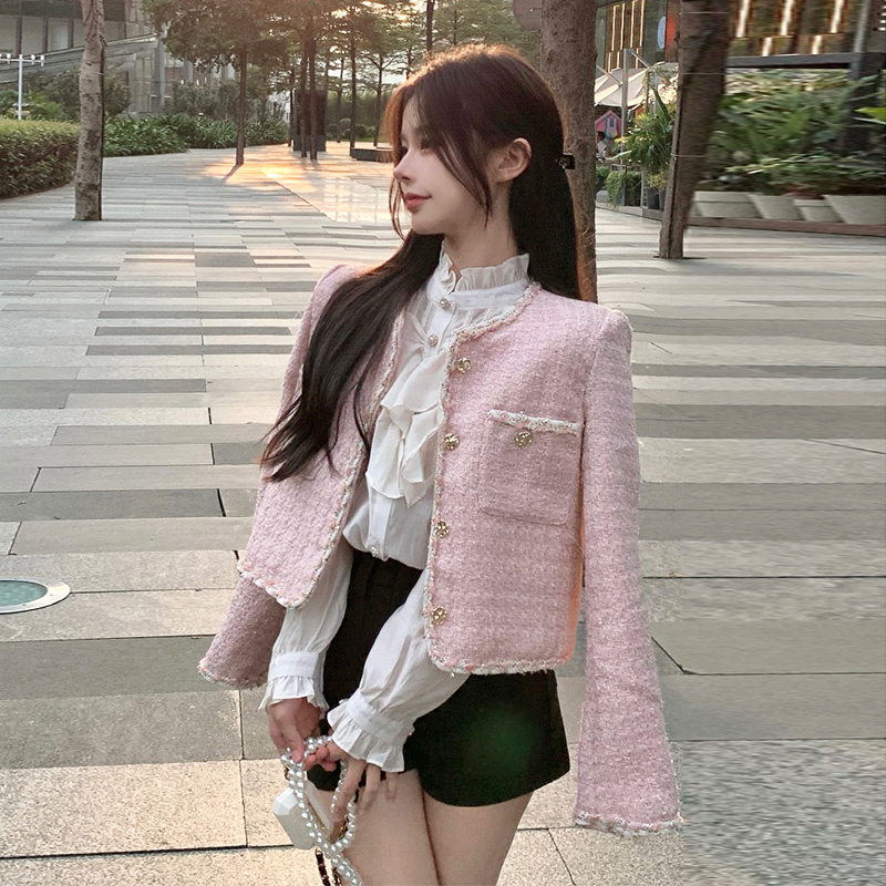 法式小香風外套女春秋短款復古高級感氣質名媛粗花呢上衣
