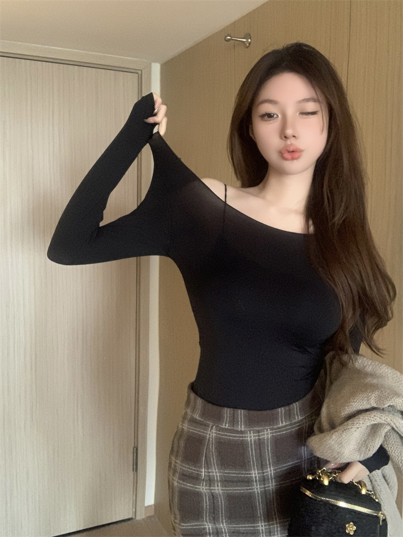 Real price mask coat for slimming, versatile base layer, autumn and winter non-stick wool thermal coat, comfortable and skin-friendly long sleeves