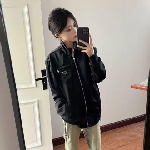 秋季美式高街網紅同款外套男女痞帥立領簡約潮牌夾克修身顯瘦褂子