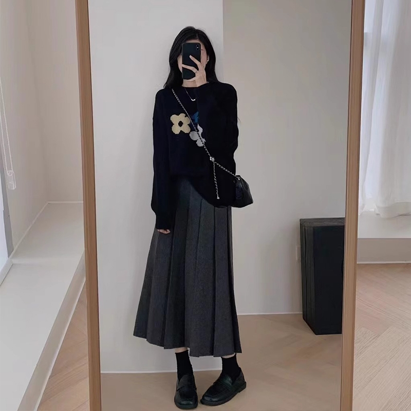 慵懶風復古毛衣女秋冬季高級感軟糯針織打底衫設計感上衣