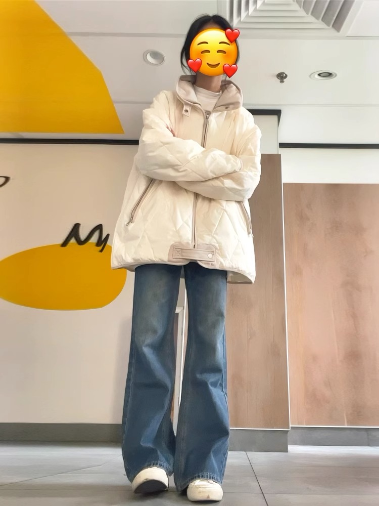 羽絨棉服女秋冬夾棉2023新款棉襖學生冬季菱格外套小個子棉衣