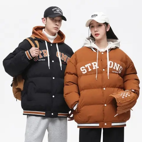 冬季加厚麵包服連帽百搭寬鬆外套棉服氣質運動棉襖修身假兩件ins