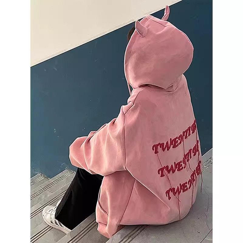 280g麂皮絨天貓品質 秋冬連帽衛衣男女情侶百搭拉鏈開衫外套