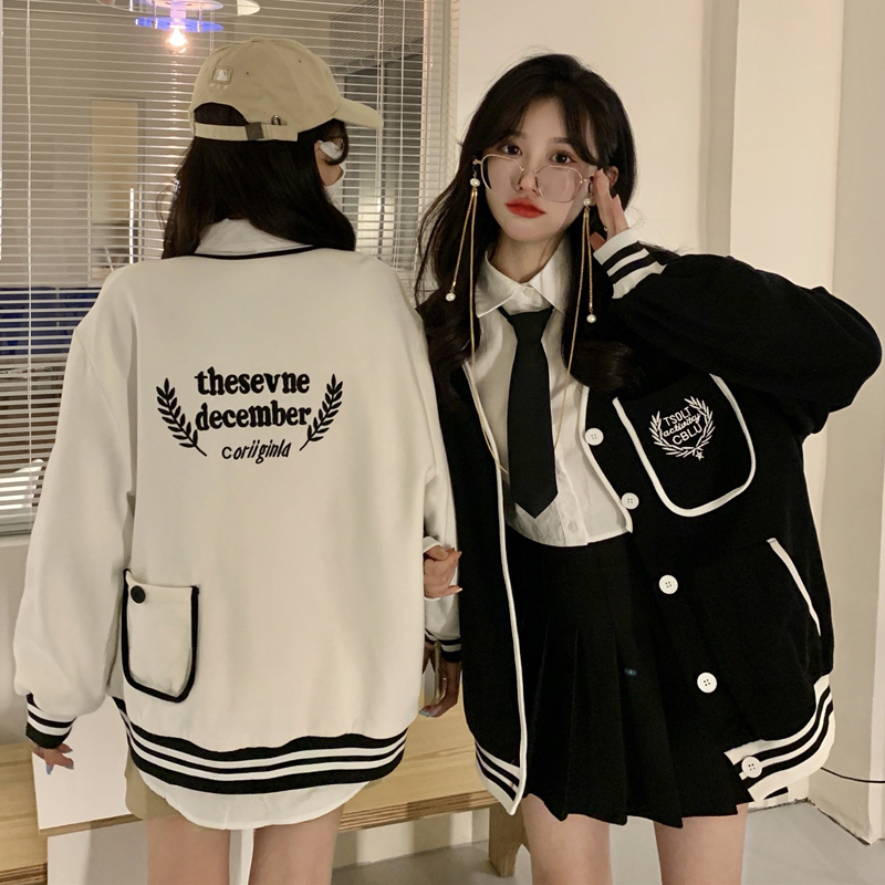 棒球服外套女裝早秋冬季2023新款百搭休閒復古韓版chic上衣潮