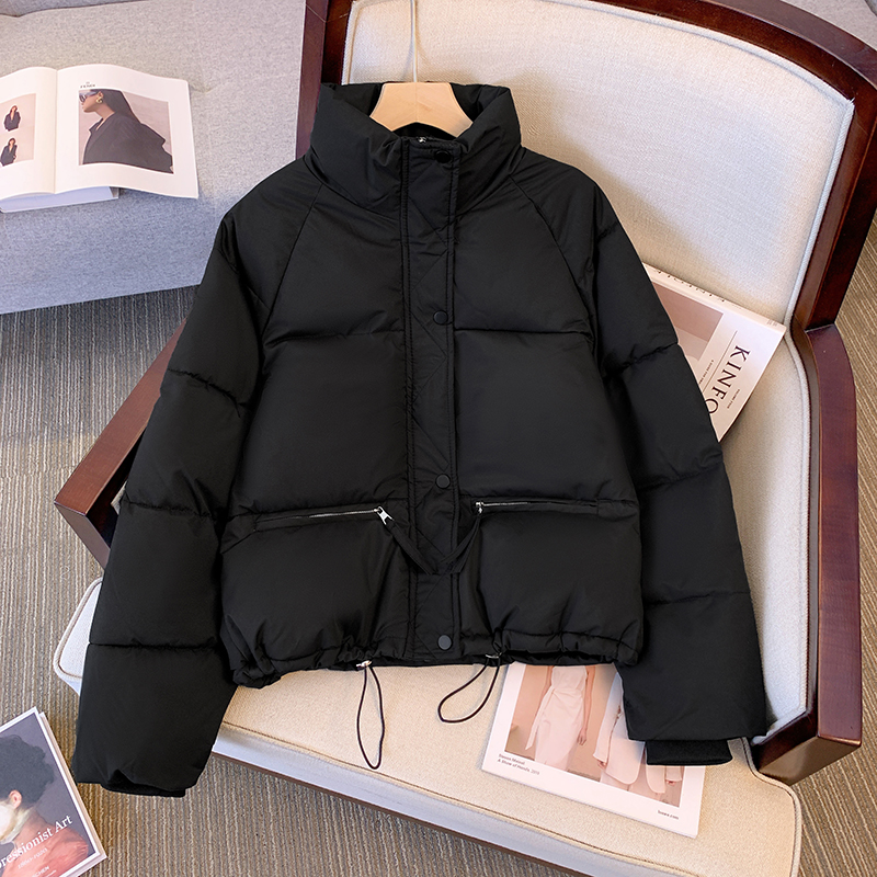 實拍大碼女裝2023冬季新款設計感顯瘦棉服寬鬆麵包服棉衣外套