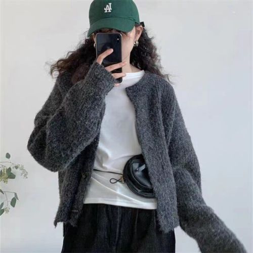 Fashionable and versatile super designed sweater jacket for women Korean style loose outer wear versatile knitted cardigan short top