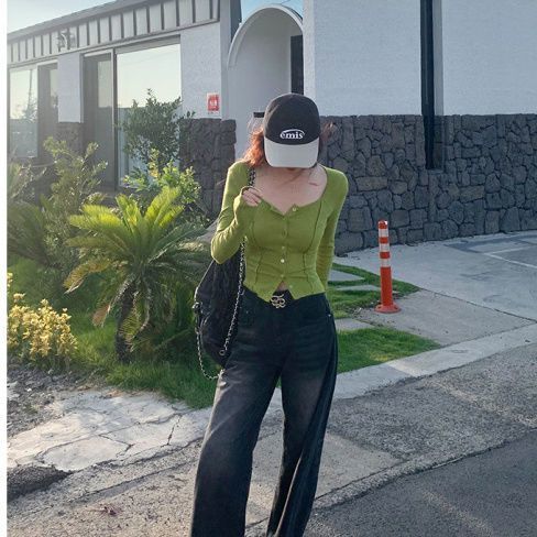 莫代爾純色大U領修身顯瘦設計感T恤基礎長袖上衣女秋