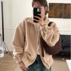 Lamb fleece jacket for women 2023 Korean style Dongdaemun new autumn and winter clothing new Korean style casual loose top