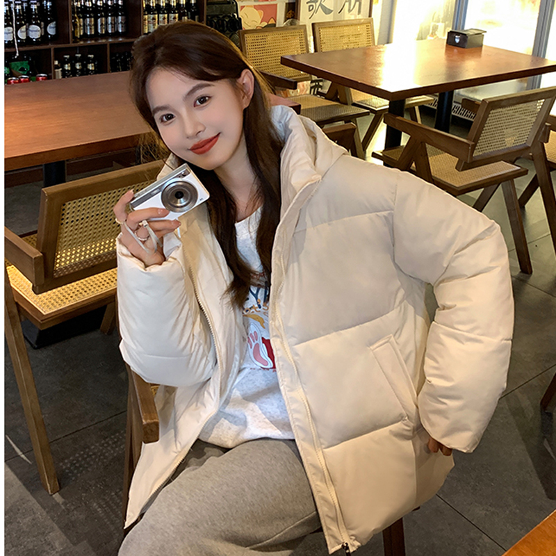 實拍韓版連帽短款女羽絨棉服羽絨服學院年小個子冬季外套ins