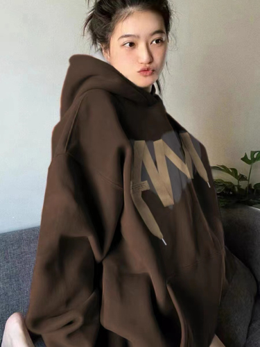 Pure cotton Chinese cotton composite silver fox velvet American retro hooded sweatshirt women's new autumn and winter jacket