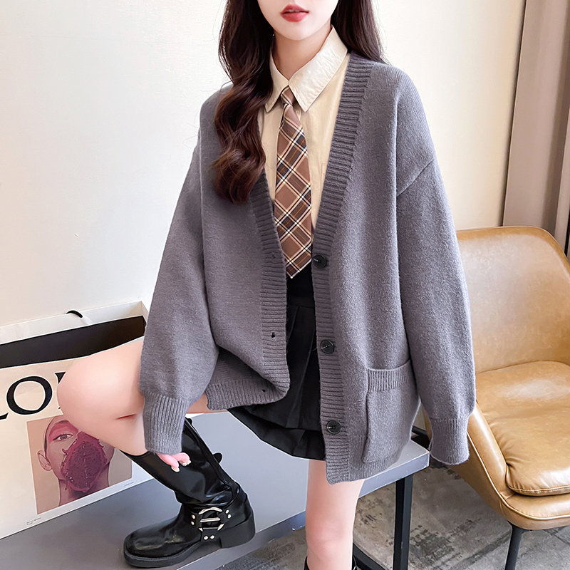 實拍 北極絨長袖上衣針織衫女款打底衫女秋冬開衫外套保暖毛衣