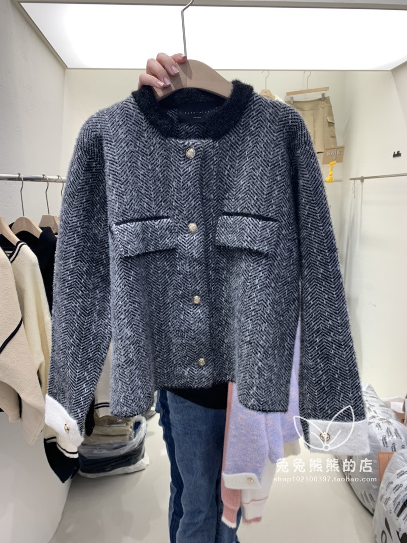 2023 Korean Dongdaemun Autumn Clothing Purchasing New Women's Clothes Small Fresh Simple Contrast Color Cuffs Women's Short Jacket