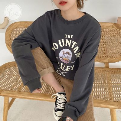 Harajuku BF thickened velvet pullover round neck sweatshirt for female students salt loose top autumn and winter coat lazy style