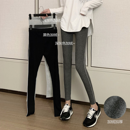 Real photos of autumn versatile high-waisted slim knitted sports leggings tight-fitting casual pencil pants for women