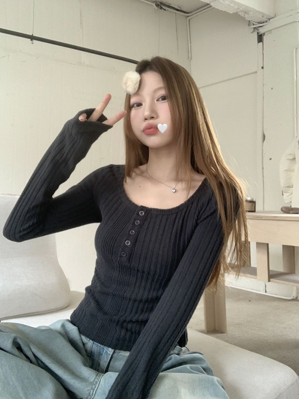 實拍三標齊簡約純色百搭內搭打底T恤衫女