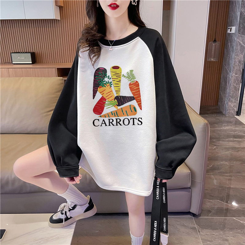 實拍華棉包領 薄款衛衣女春秋新款韓版寬鬆印花套頭衛衣潮
