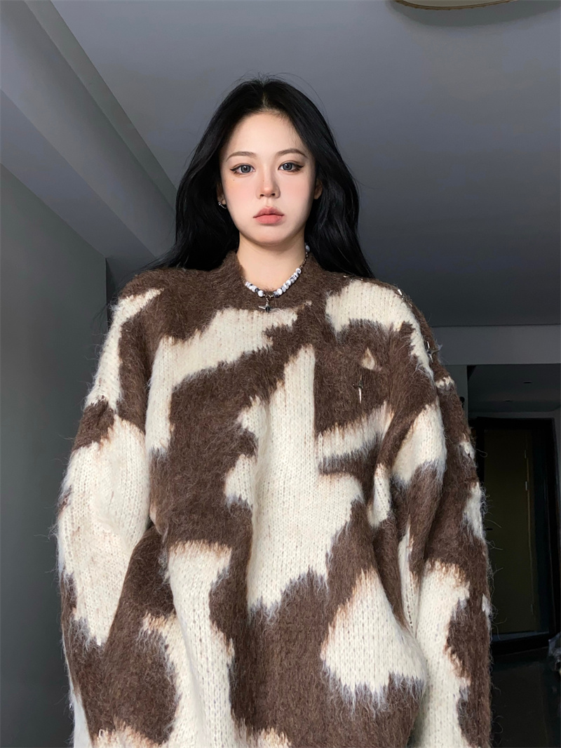 優質版毛絨絨毛衣女氛圍感慵懶風寬鬆大碼中長款長袖針織上衣秋冬