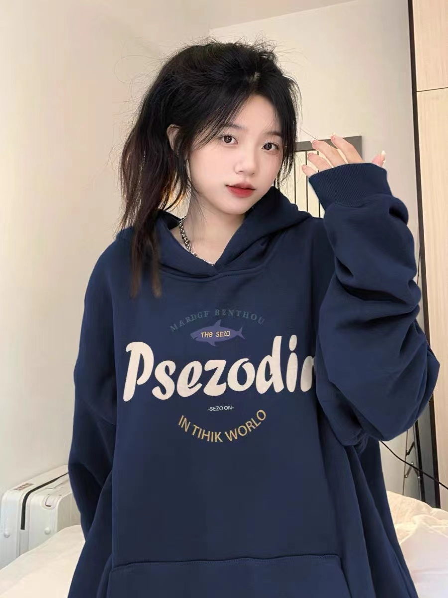 Pure cotton Chinese cotton 320g official American retro hooded sweatshirt women's new autumn and winter jacket