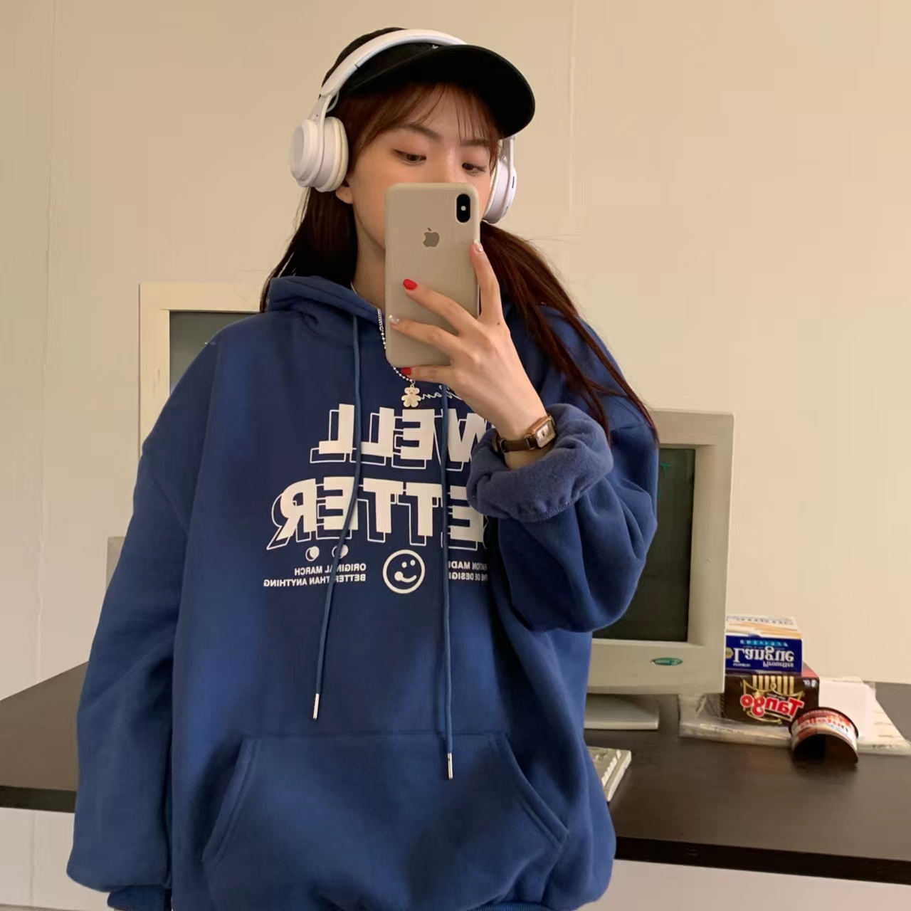 加絨250g / 大衛衣連帽秋冬款衛衣女加絨