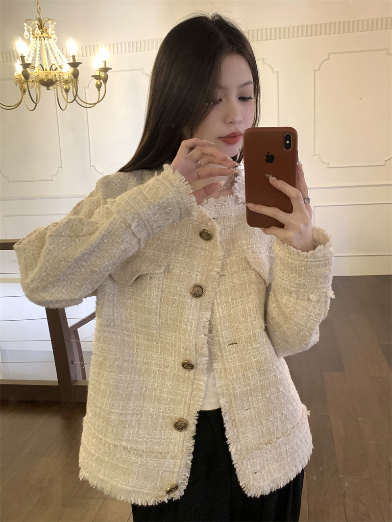 實拍~小香風外套女加厚夾棉小個子法式氣質名媛高級感上衣