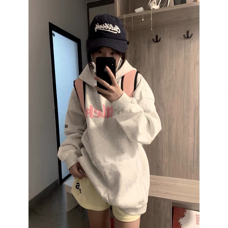 發泡印花有膠標CVC華棉復銀狐絨衛衣女