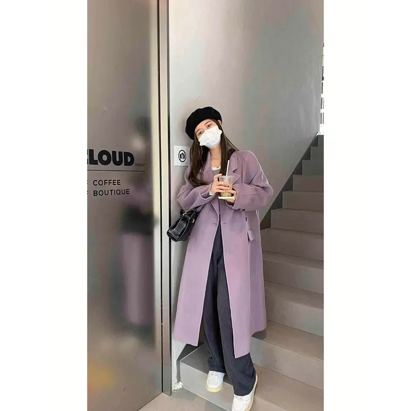 毛呢外套呢子大衣女秋冬2023新款赫本風高級韓系小個子中長款