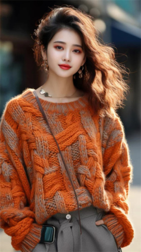 新款针织衫女韩国东大门外贸网红同款GLYP优质慵懒风秋冬毛衣