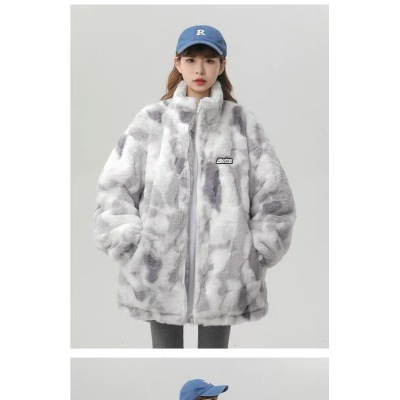 American hiphop cotton clothing for women, trendy brand winter  new high-end plus velvet and thickened lamb wool cotton-padded jackets