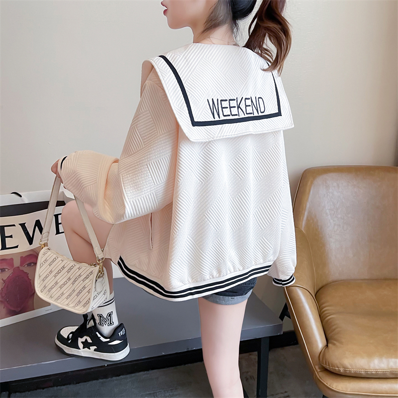 實拍 寬鬆翻領棒球服外套女春秋新款設計感小眾開衫