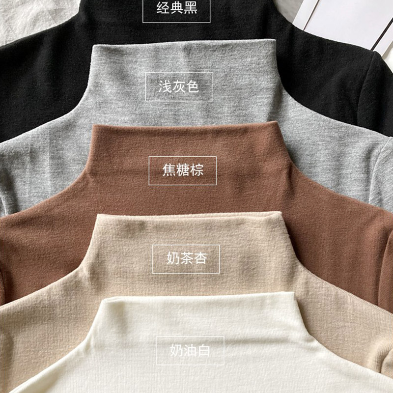 好質量衝量款德絨半高領女新款秋冬季內搭長袖保暖修身上衣