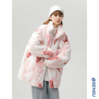 American hiphop cotton clothing for women, trendy brand winter  new high-end plus velvet and thickened lamb wool cotton-padded jackets