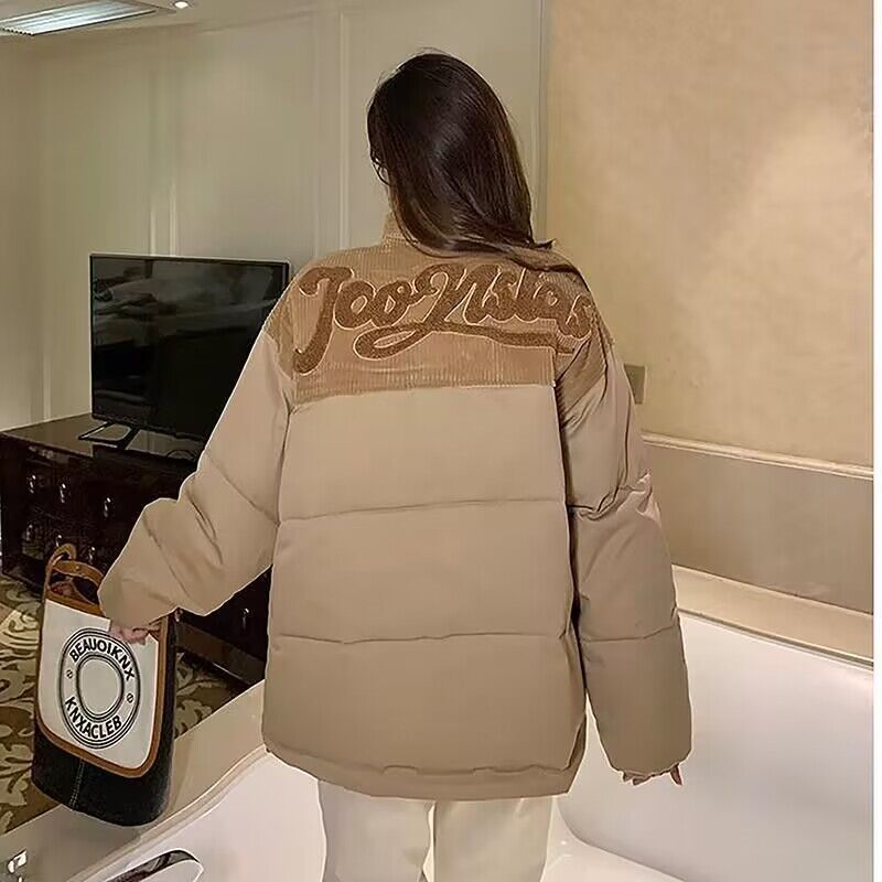 棉服外套女2023年冬季新款寬鬆麵包服美式復古棉衣小個子