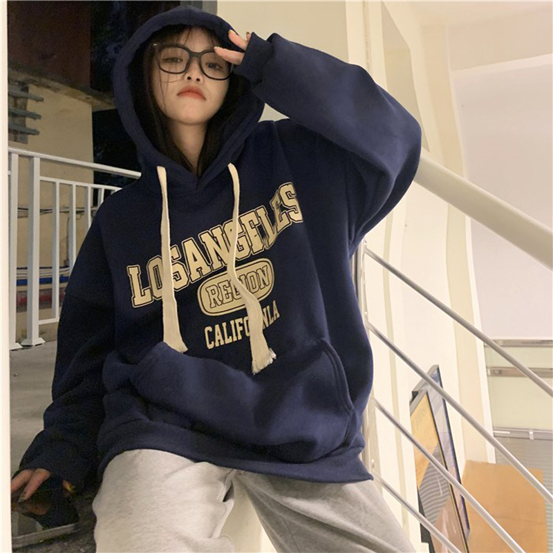 Thin Chinese cotton milk silk plus velvet Chinese cotton silver fox velvet printed sweatshirt women's hooded simple high-end top