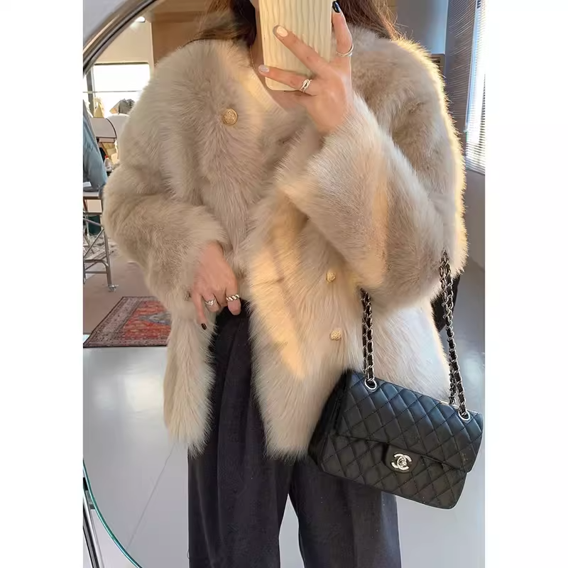 Original quality 2023 autumn and winter new ins loose plush small fragrance style high-end jacket trend