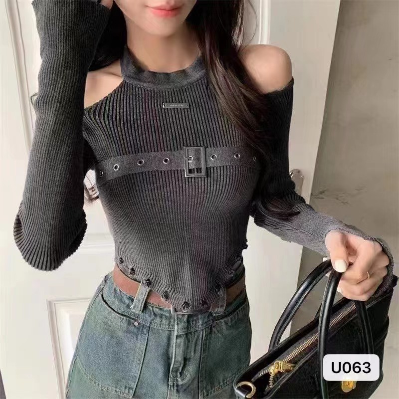 2023 Spring and Autumn New College Style V-neck Sweater Cardigan Women's Design Niche Korean Unique Knitted Sweater Top